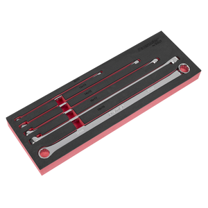 Sealey AK63110 Premier Extra-Long Double End Ring Spanner Set in EVA Foam Tray 5pc