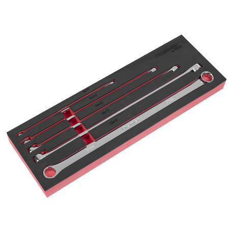Sealey AK63110 Premier Extra-Long Double End Ring Spanner Set in EVA Foam Tray 5pc