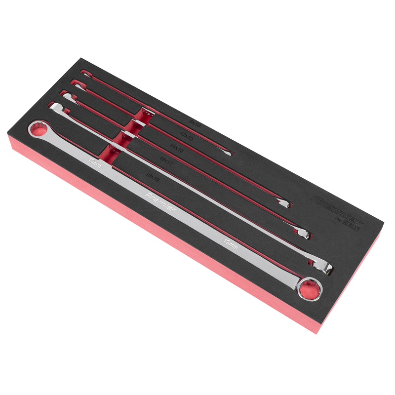 Sealey AK63110 Premier Extra-Long Double End Ring Spanner Set in EVA Foam Tray 5pc - additional view 7