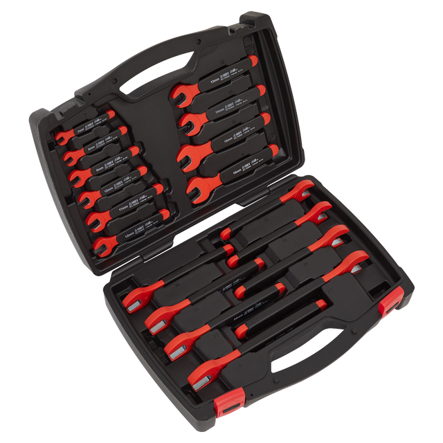 Sealey AK63172 Premier Insulated Open-End Spanner Set 18pc - VDE Approved