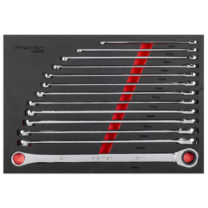 Sealey AK63190 Premier Extra-Long Double Ring Ratchet/Fixed Spanner Set 13pc - additional view 3