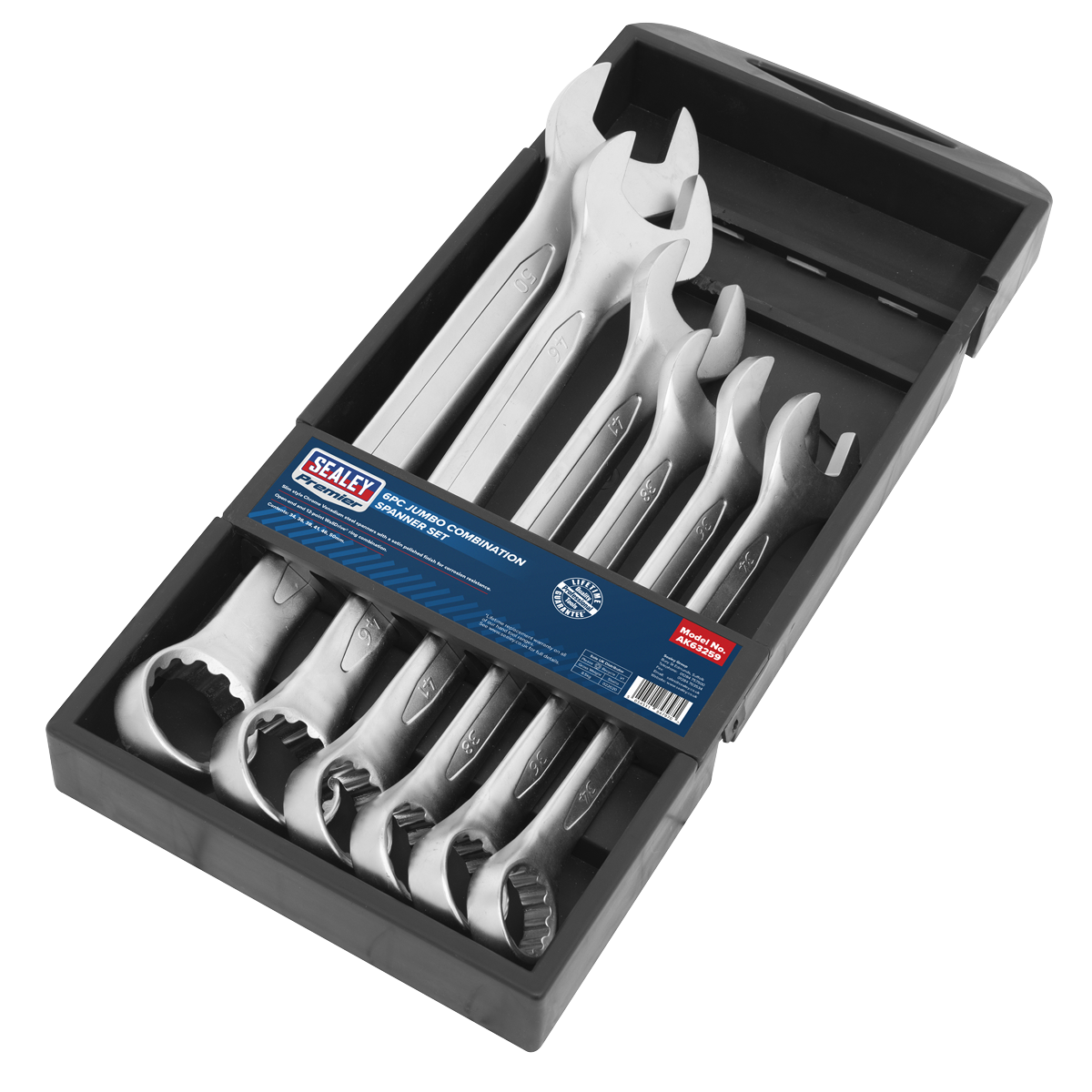 Sealey AK63259 Premier Jumbo Combination Spanner Set 6pc - additional view 3