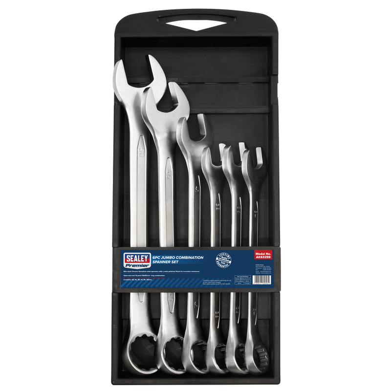 Sealey AK63259 Premier Jumbo Combination Spanner Set 6pc - additional view 8
