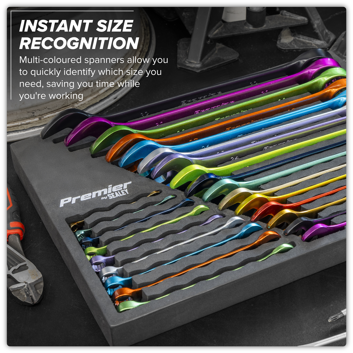 Sealey AK63268 Premier Multi-Coloured Combination Spanner Set 25pc - additional view 3