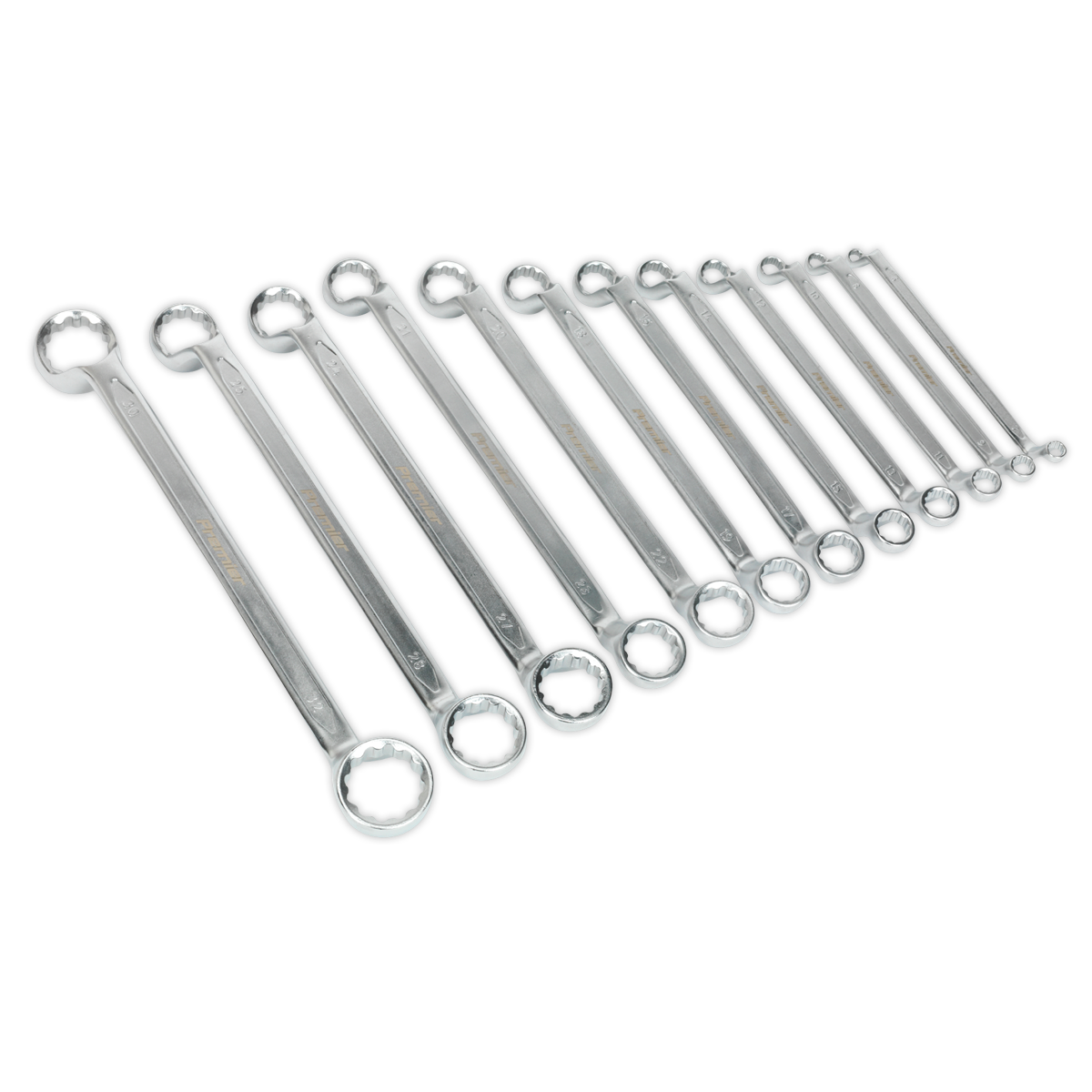 Sealey AK6328 Premier Offset Double End Ring Spanner Set 12pc