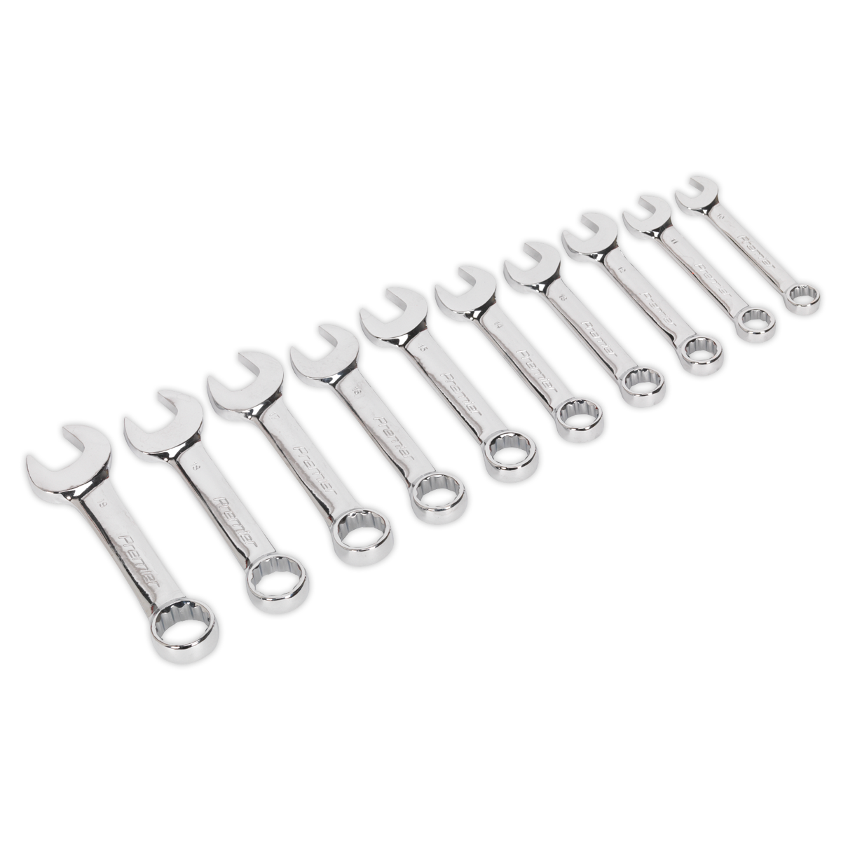 Sealey AK633 Premier Stubby Combination Spanner Set 10pc