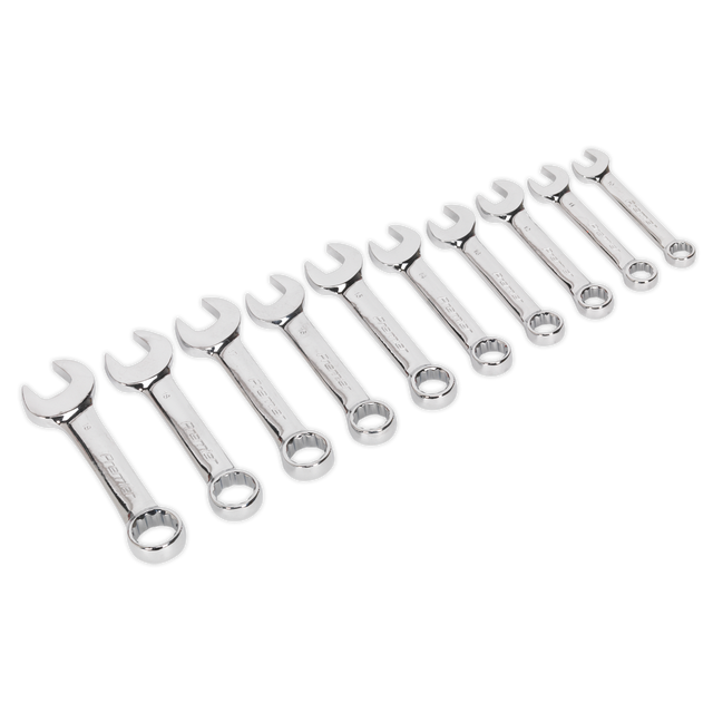 Sealey AK633 Premier Stubby Combination Spanner Set 10pc