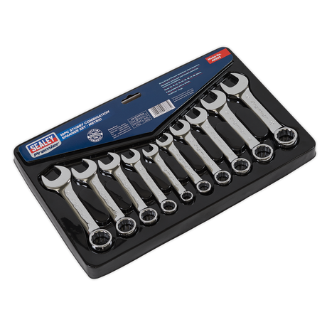 Sealey AK633 Premier Stubby Combination Spanner Set 10pc - additional view 2