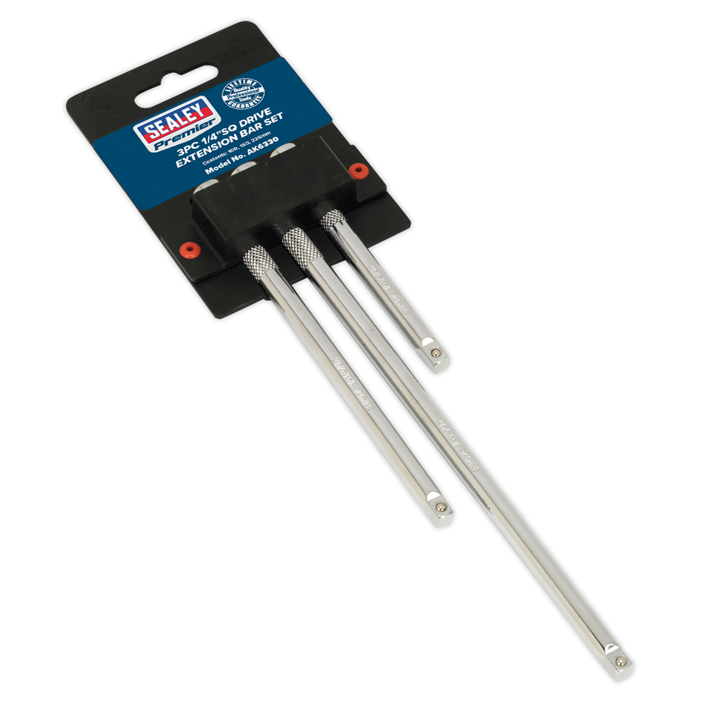 Sealey AK6330 Premier Extension Bar Set 1/4"Sq Drive 3pc - additional view 3
