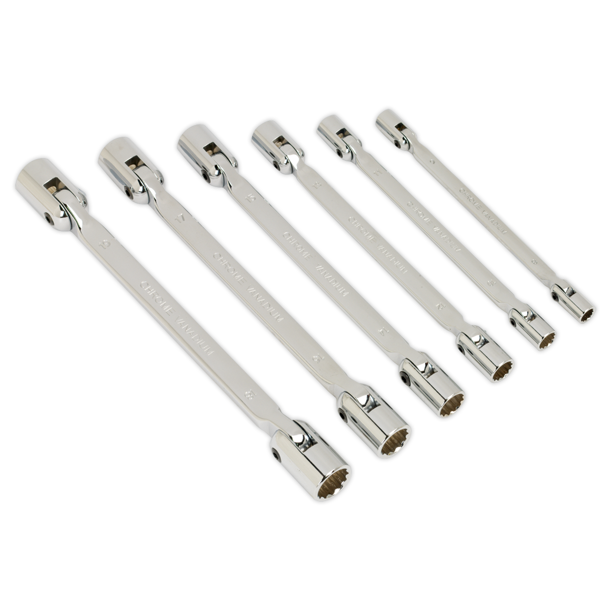 Sealey AK635 Premier Double Flexi-Head Socket Spanner Set 6pc