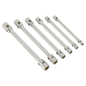 Sealey AK635 Premier Double Flexi-Head Socket Spanner Set 6pc