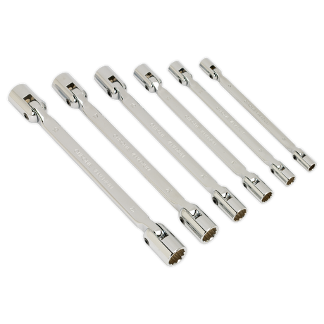 Sealey AK635 Premier Double Flexi-Head Socket Spanner Set 6pc