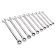Sealey AK63914 Premier Extra-Long Combination Ratchet Spanner Set 10pc