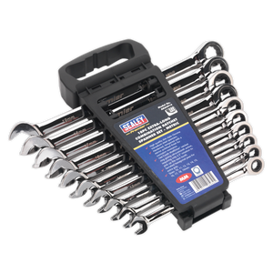 Sealey AK63914 Premier Extra-Long Combination Ratchet Spanner Set 10pc - additional view 6