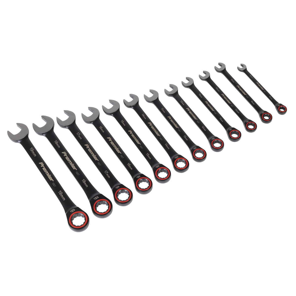 Sealey AK63940B Premier Black Combination Ratchet Spanner Set 12pc - additional view 4