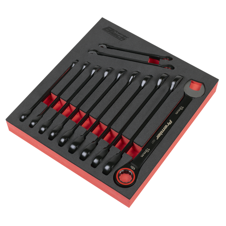 Sealey AK63940B Premier Black Combination Ratchet Spanner Set 12pc - additional view 2