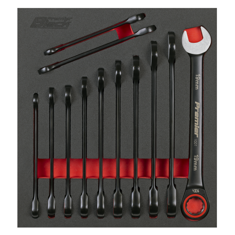 Sealey AK63940B Premier Black Combination Ratchet Spanner Set 12pc - additional view 3