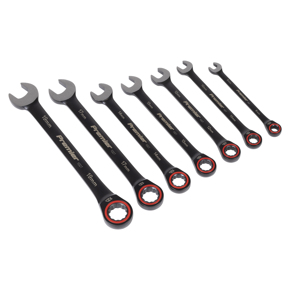 Sealey AK63941B Premier Black Combination Ratchet Spanner Set 7pc - additional view 3