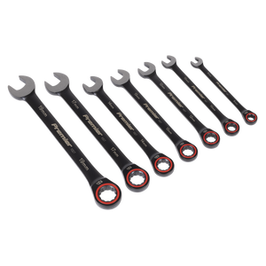 Sealey AK63941B Premier Black Combination Ratchet Spanner Set 7pc - additional view 3
