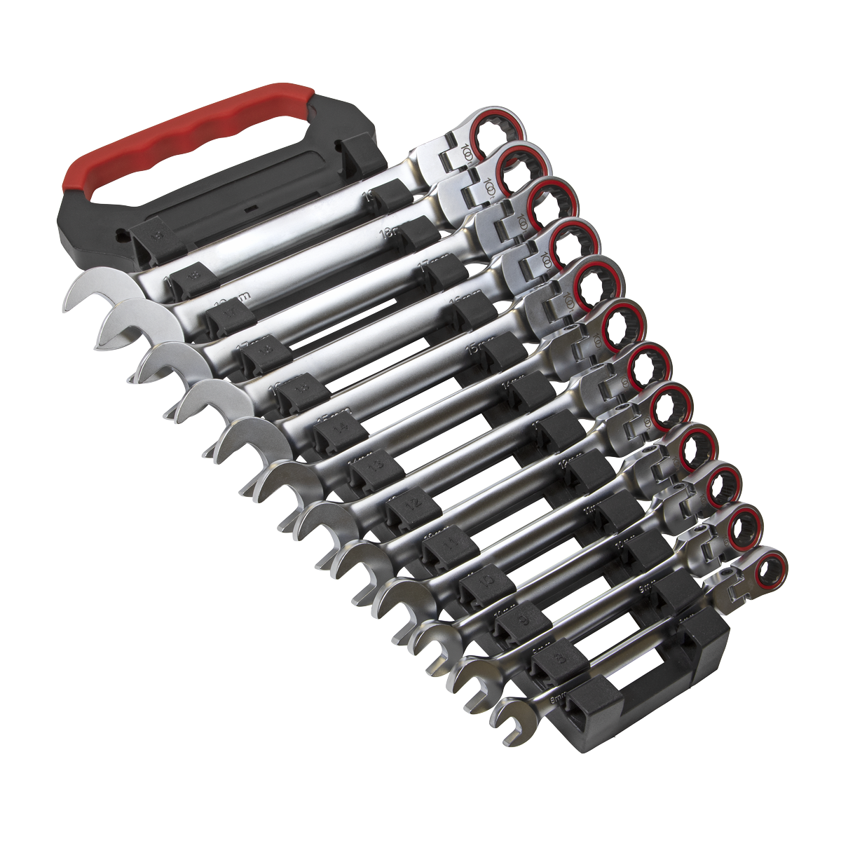 Sealey AK63942 Premier Platinum Flexi-Head Ratchet Combination Spanner Set 12pc