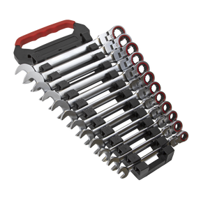 Sealey AK63942 Premier Platinum Flexi-Head Ratchet Combination Spanner Set 12pc