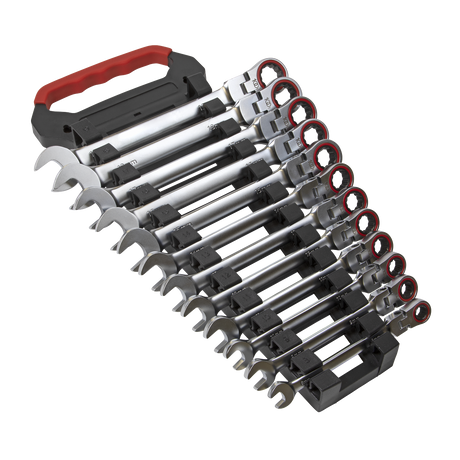 Sealey AK63942 Premier Platinum Flexi-Head Ratchet Combination Spanner Set 12pc