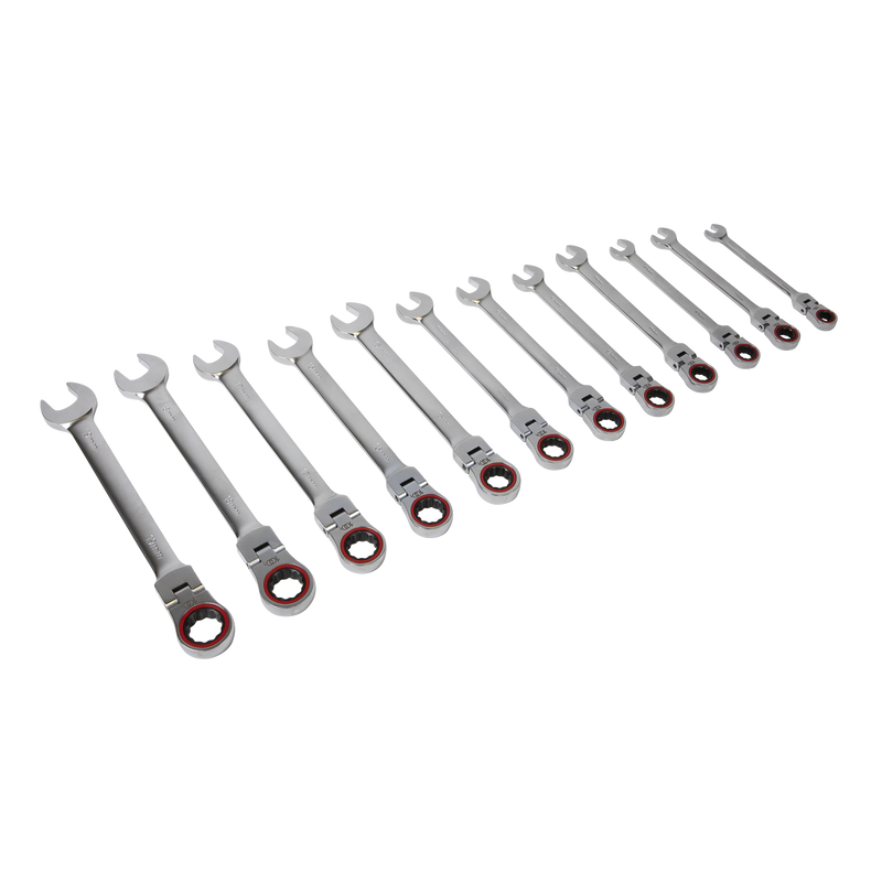 Sealey AK63942 Premier Platinum Flexi-Head Ratchet Combination Spanner Set 12pc - additional view 3