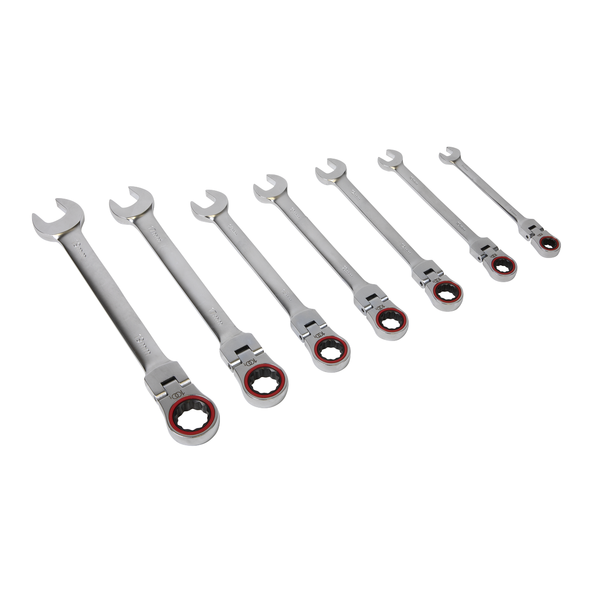 Sealey AK63943 Premier Platinum Flexi-Head Ratchet Combination Spanner Set 7pc - additional view 4