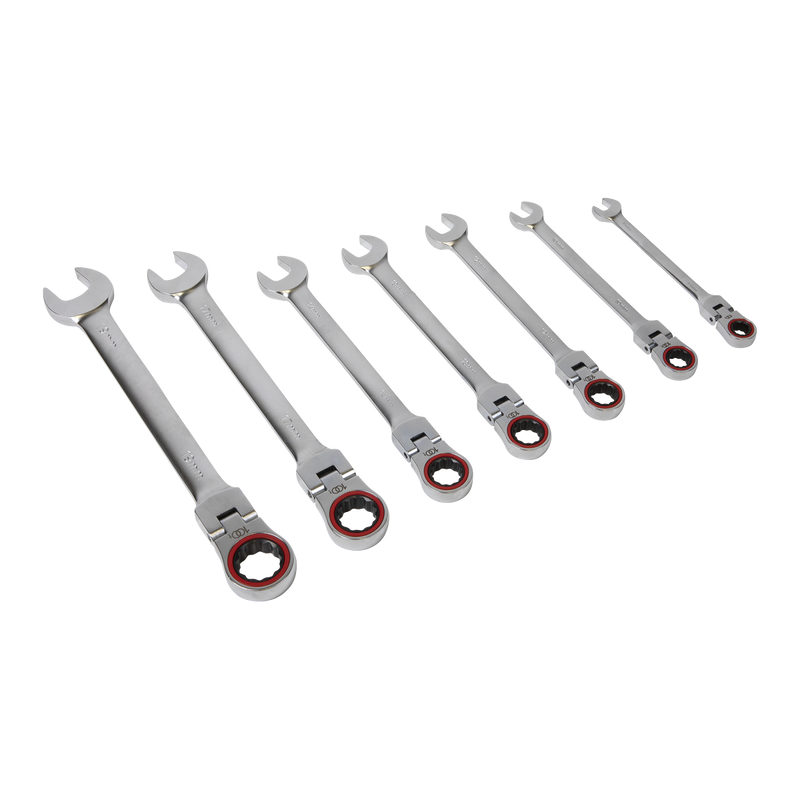 Sealey AK63943 Premier Platinum Flexi-Head Ratchet Combination Spanner Set 7pc - additional view 4