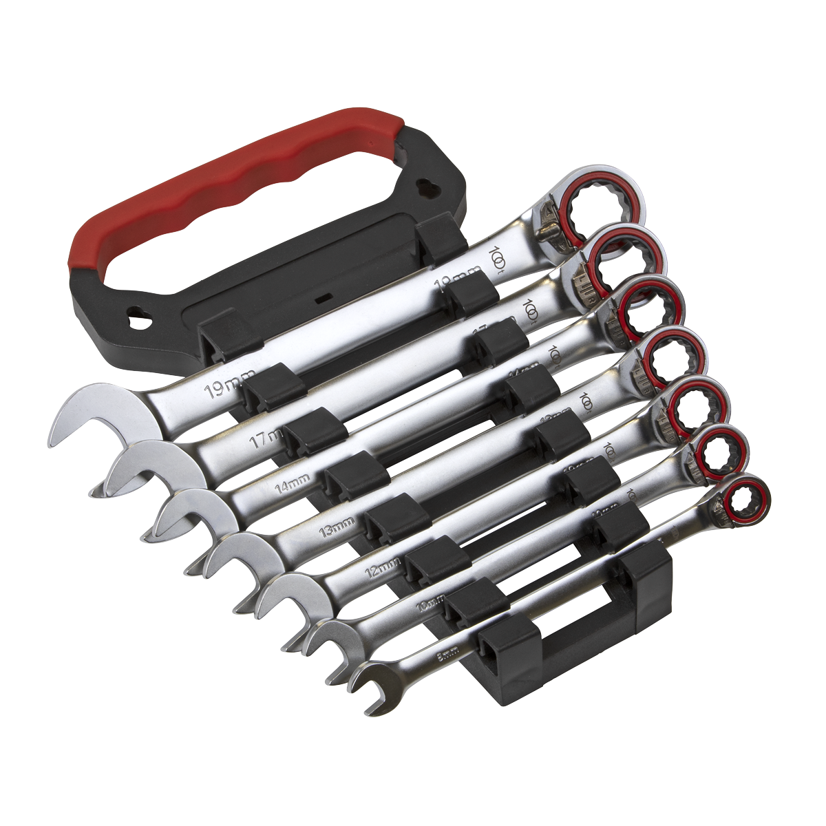 Sealey AK63945 Premier Platinum Reversible Ratchet Combination Spanner Set 7pc