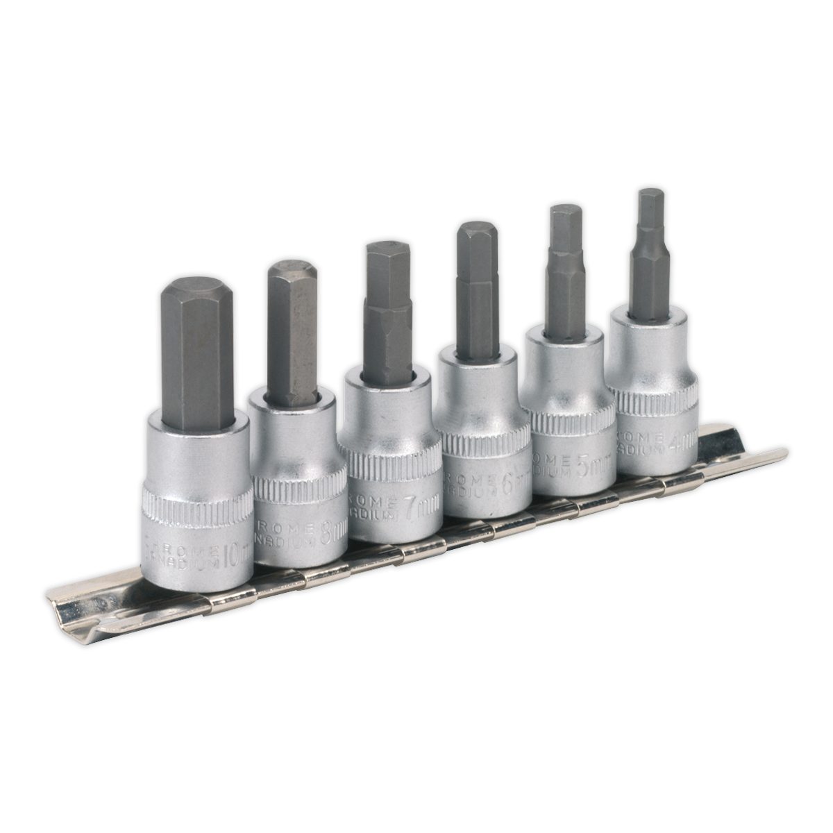 Sealey AK656 Premier Hex Key Socket Bit Set 3/8"Sq Drive 6pc
