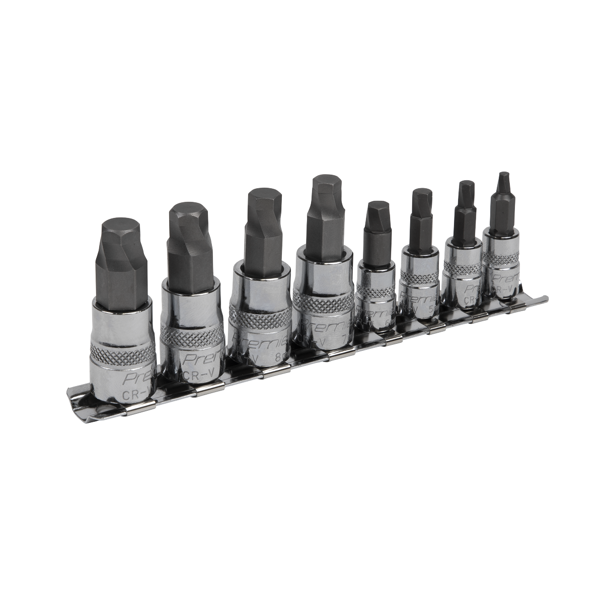 Sealey AK65600 Premier Lock-On™ Hex Socket Bit Set 1/4" & 3/8"Sq Drive 8pc