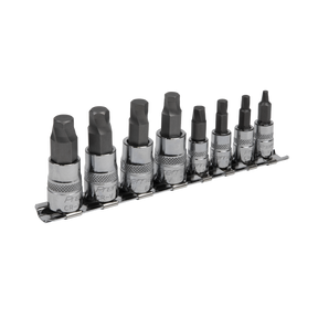 Sealey AK65600 Premier Lock-On™ Hex Socket Bit Set 1/4" & 3/8"Sq Drive 8pc
