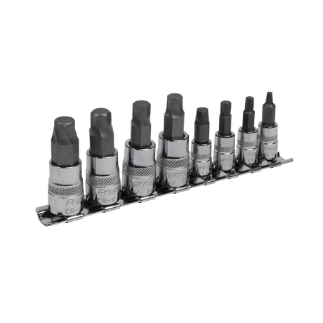 Sealey AK65600 Premier Lock-On™ Hex Socket Bit Set 1/4" & 3/8"Sq Drive 8pc