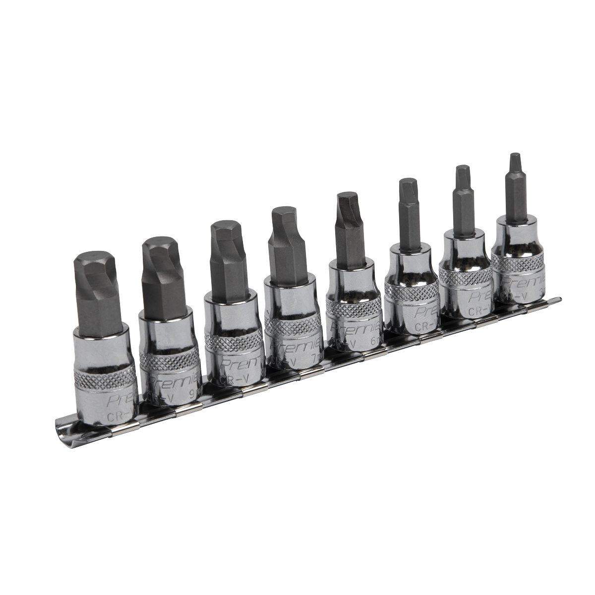 Sealey AK65601 Premier Lock-On™ Hex Socket Bit Set 3/8"Sq Drive 8pc