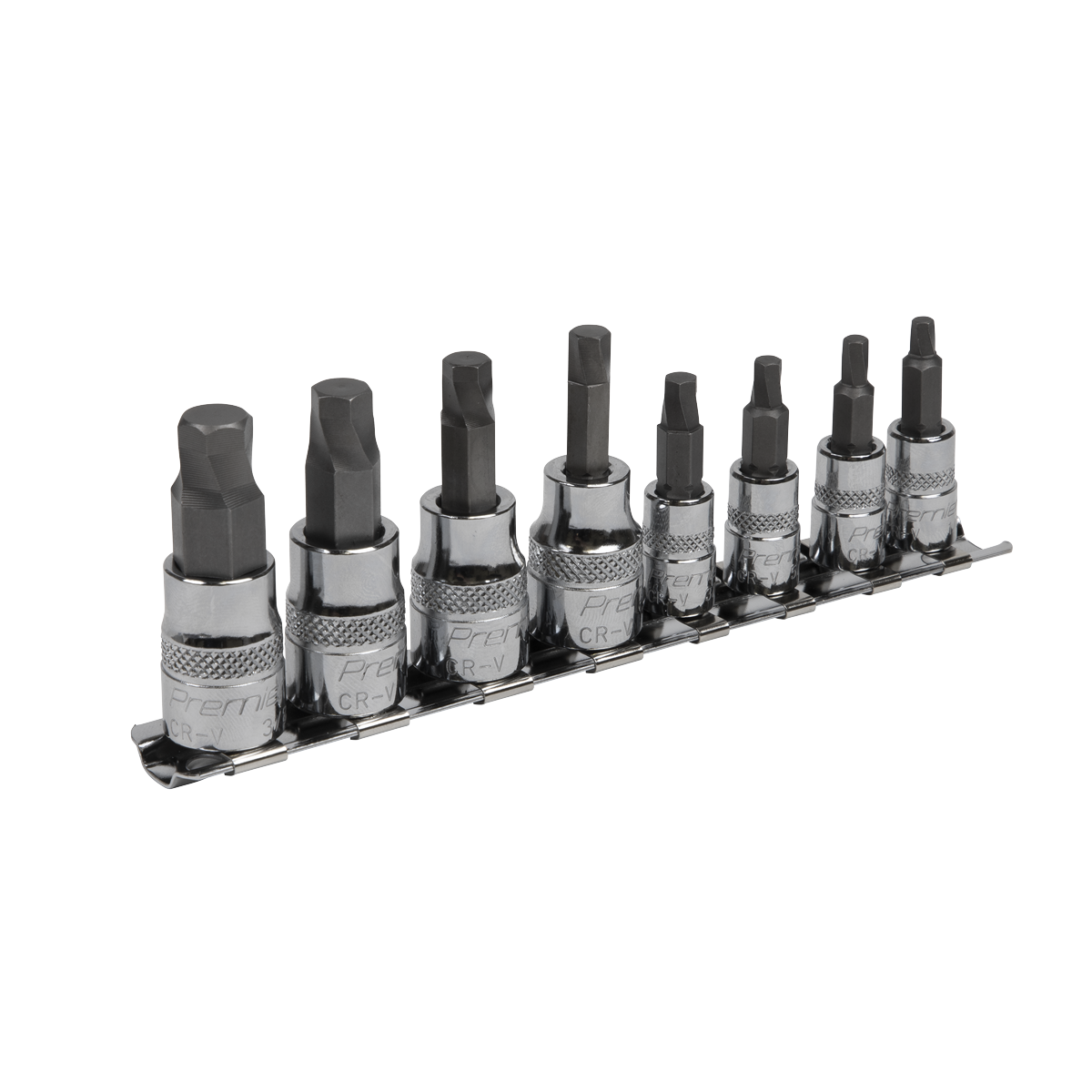 Sealey AK65602 Premier Imperial Lock-On™ Hex Socket Bit Set 1/4" & 3/8"Sq Drive 8pc