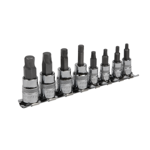 Sealey AK65602 Premier Imperial Lock-On™ Hex Socket Bit Set 1/4" & 3/8"Sq Drive 8pc