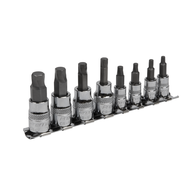 Sealey AK65602 Premier Imperial Lock-On™ Hex Socket Bit Set 1/4" & 3/8"Sq Drive 8pc