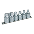 Sealey AK6561 Premier Stubby Hex Socket Bit Set with Rail 1/2"Sq Drive 6pc