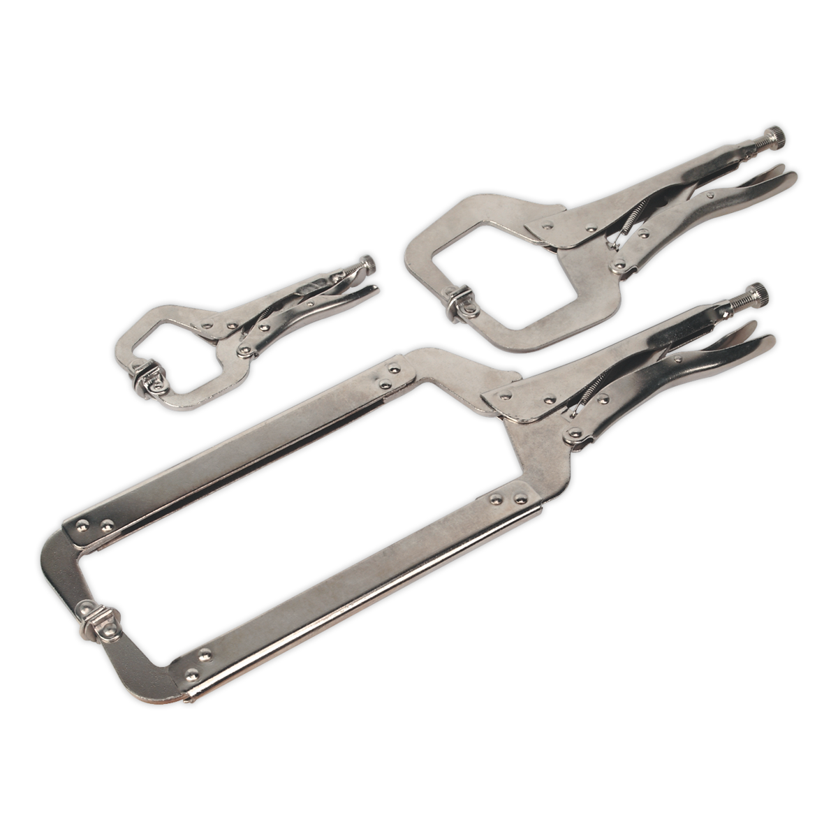 Sealey AK66 Premier Locking C-Clamp Set 3pc