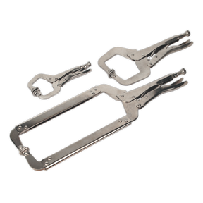 Sealey AK66 Premier Locking C-Clamp Set 3pc