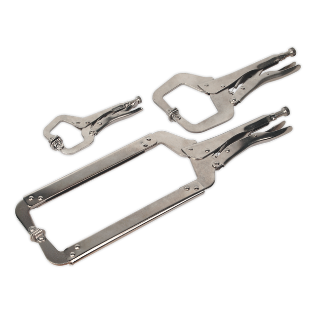 Sealey AK66 Premier Locking C-Clamp Set 3pc