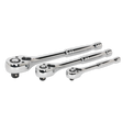 Sealey AK6672 Premier Pear-Head Ratchet Wrench Set with Flip Reverse 3pc