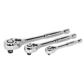 Sealey AK6672 Premier Pear-Head Ratchet Wrench Set with Flip Reverse 3pc