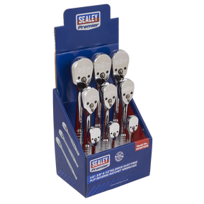 Sealey AK6672DB Premier Pear-Head Ratchet Wrenches with Flip Reverse 1/4", 3/8" & 1/2"Sq Drive - Display Box of 9