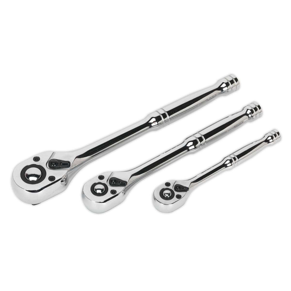 Sealey AK6672 Premier Pear-Head Ratchet Wrench Set with Flip Reverse 3pc - additional view 3