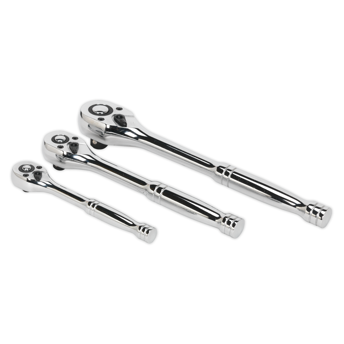 Sealey AK6672 Premier Pear-Head Ratchet Wrench Set with Flip Reverse 3pc - additional view 4