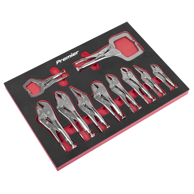 Sealey AK6802 Premier Locking Pliers Set with Tool Tray 10pc