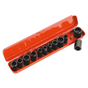 Sealey AK682 Premier Metric/Imperial Impact Socket Set 3/8"Sq Drive 12pc