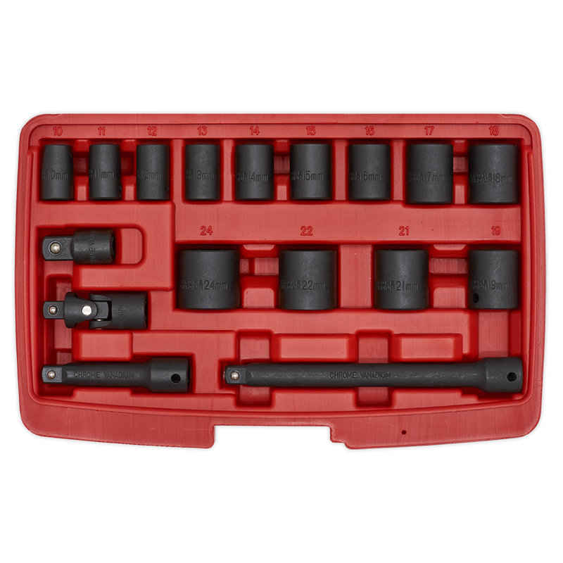 Sealey AK68217 Premier Impact Socket Set 3/8"Sq Drive 17pc - additional view 6